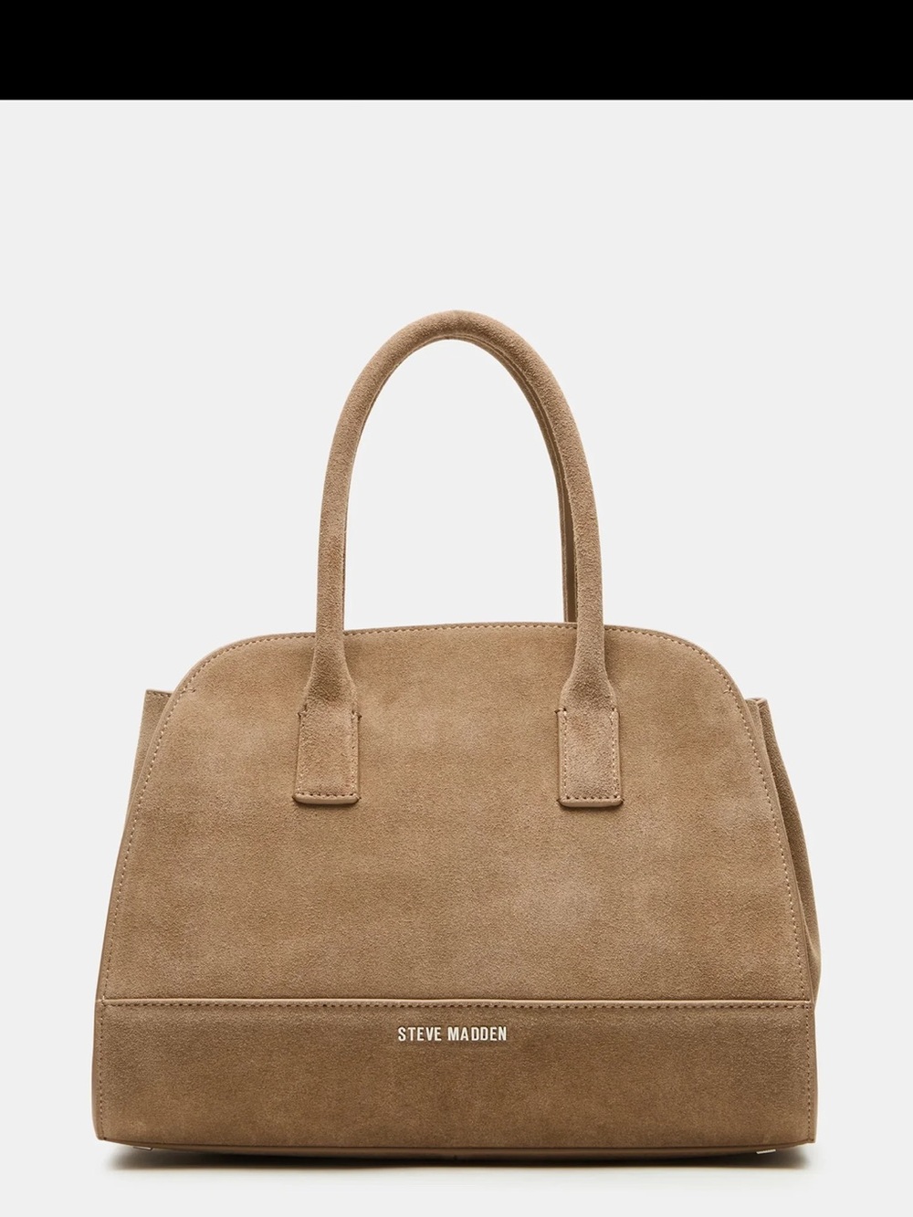 Steve Madden Taupe Suede Satchel Handbag
